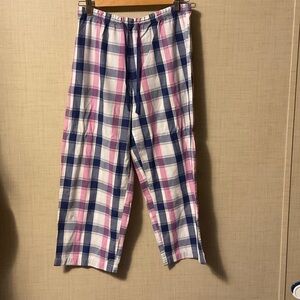 Charter Club Pink and Blue Plaid Track Pants